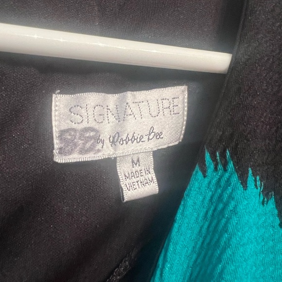 Signature By Robbie Bee,, Size Medium Dress Multicolored Teal Gold White - Picture 3 of 3